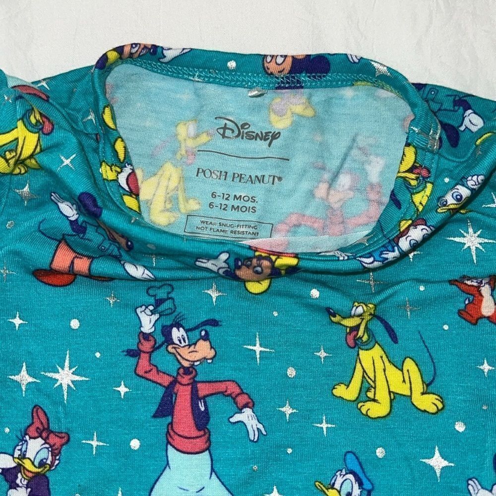 POSH PEANUT DISNEY100 PAJAMA SET 6/12M - Picture 4 of 9